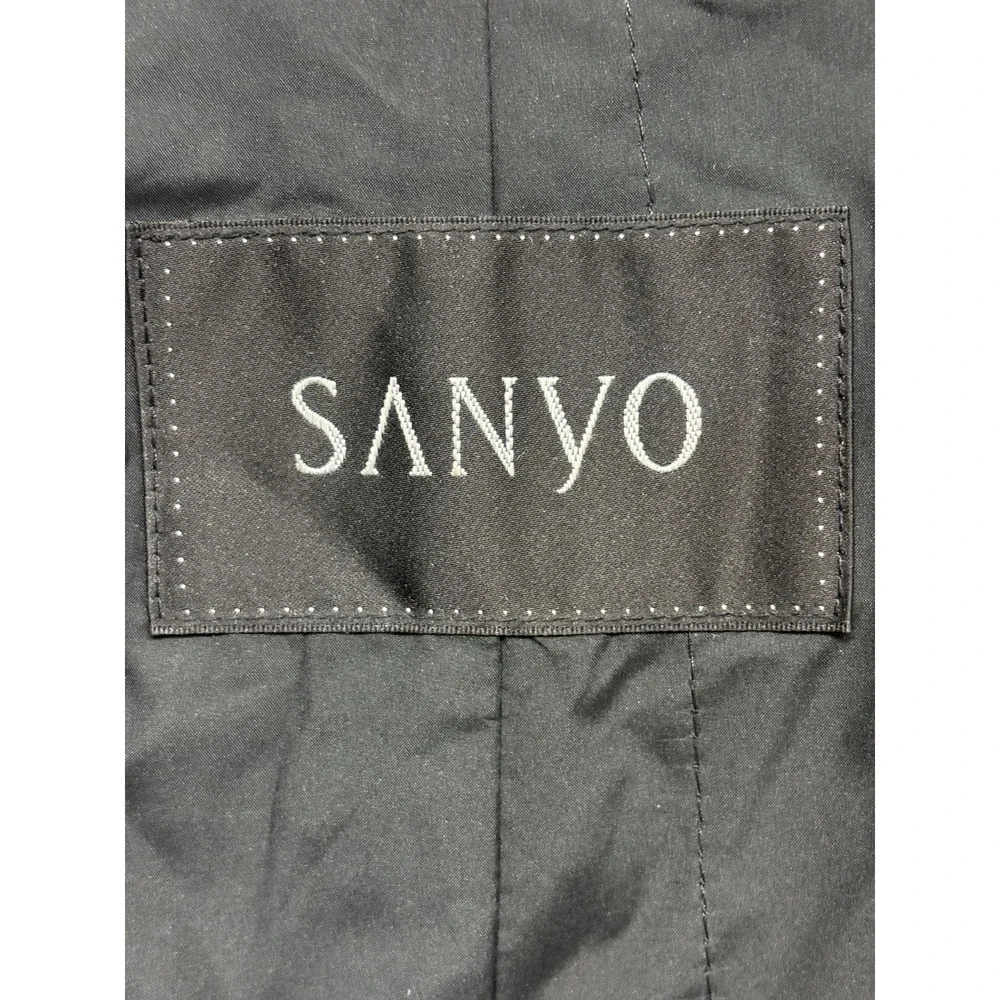 Sanyo Trench Coat Mens Deep Forest Green Long Sleeve Pocket Travel Outdoor Small